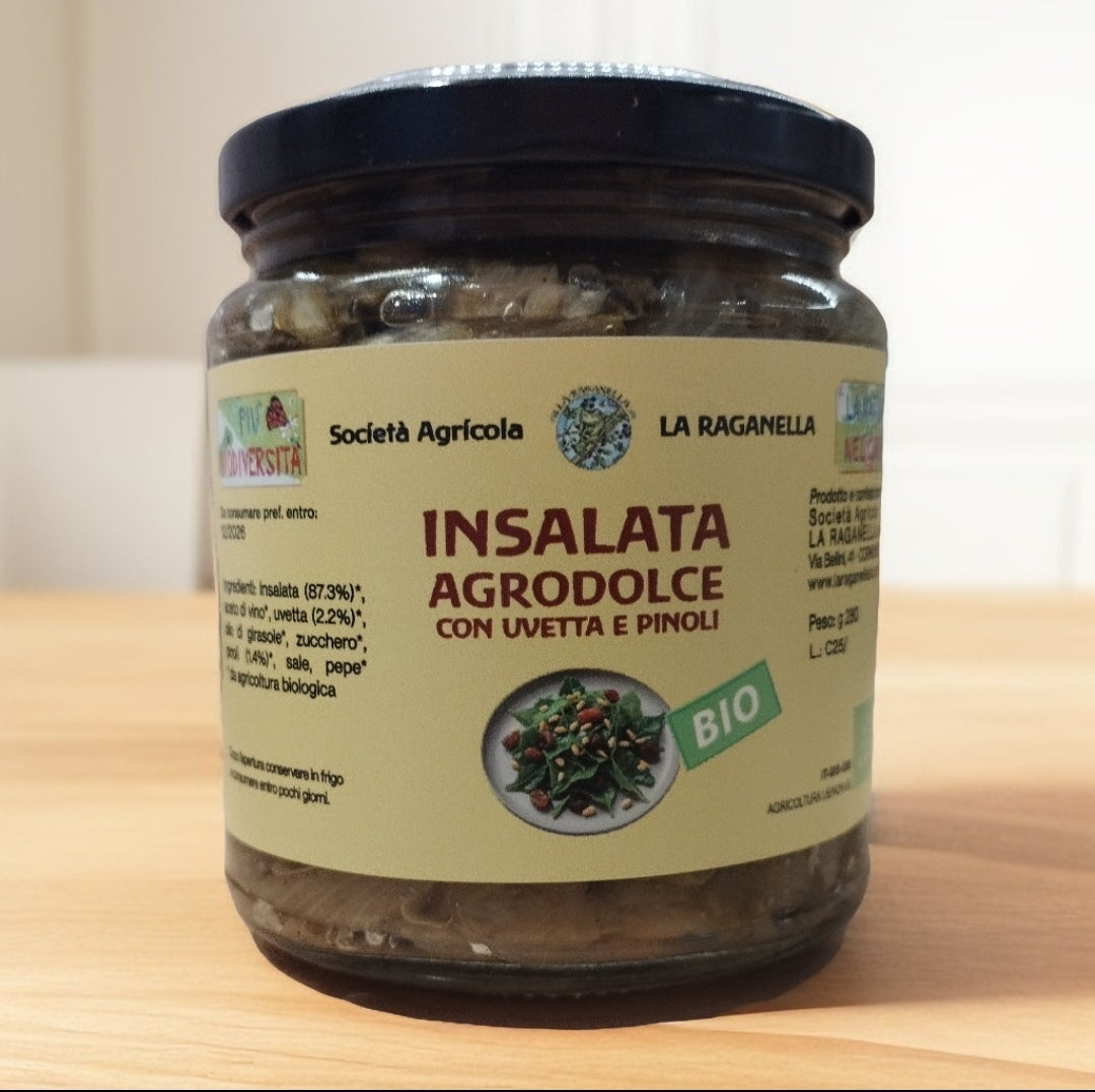 Insalata agrodolce con uvetta e pinoli BIO